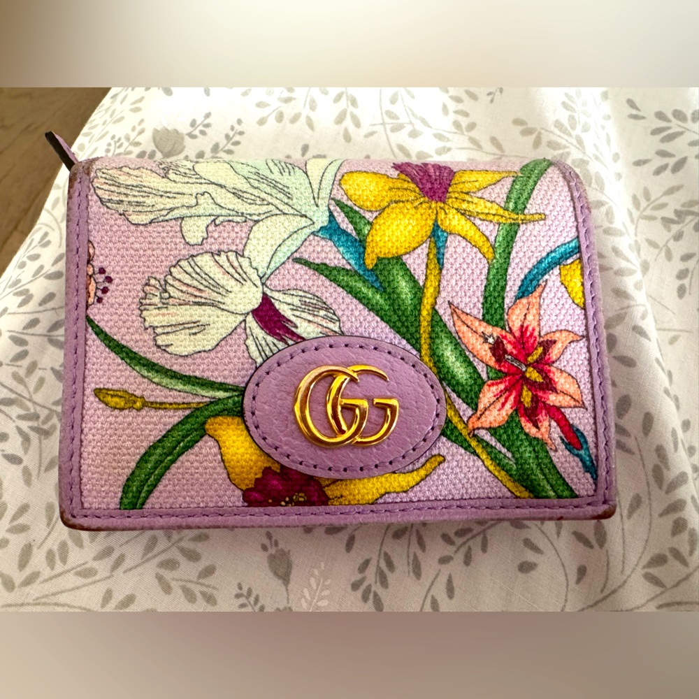 Gucci purple floral canvas wallet - Picture 1 of 15